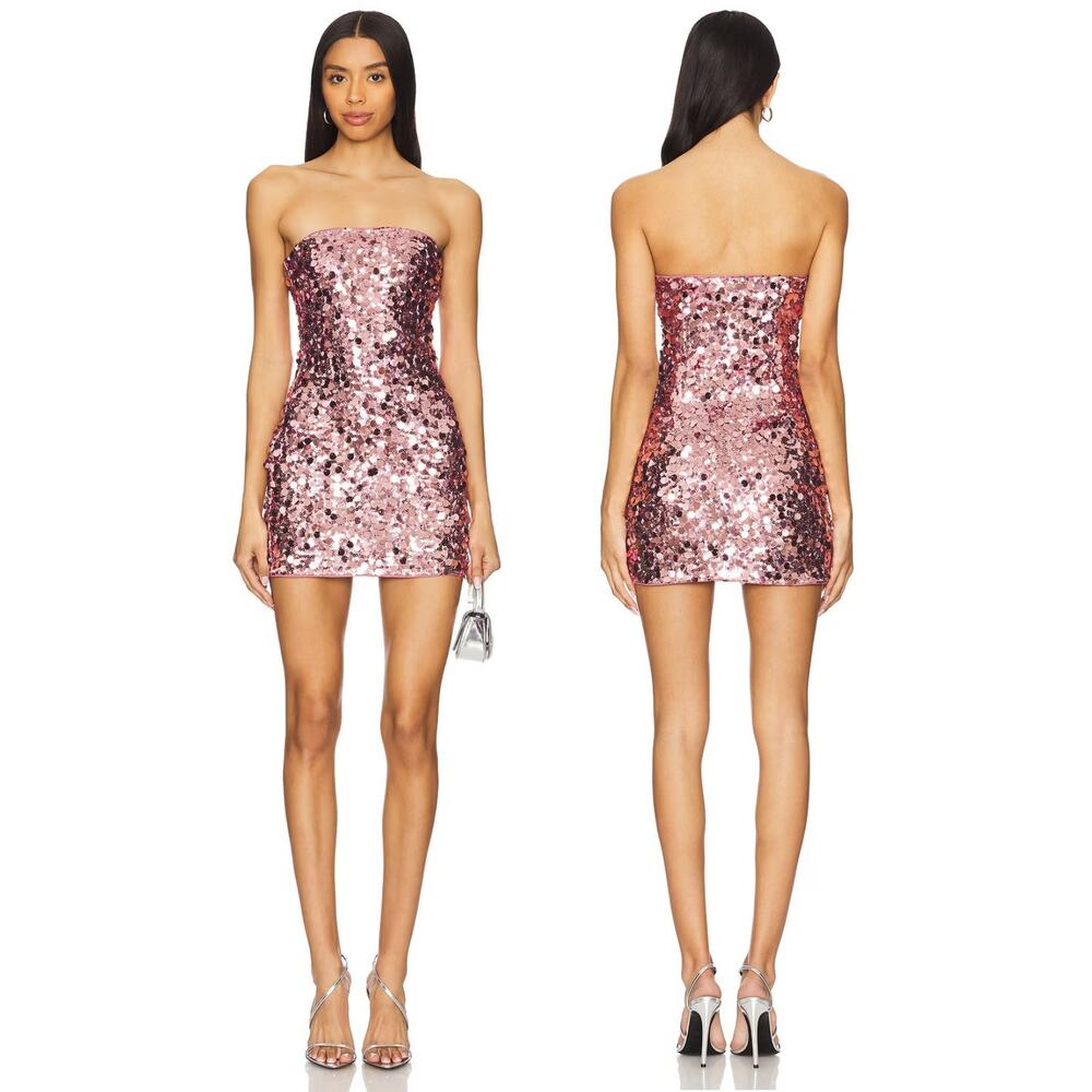 Superdown Azora Dress Sequin Mini Strapless Party Hoco Cocktail Birthday Prom XS
